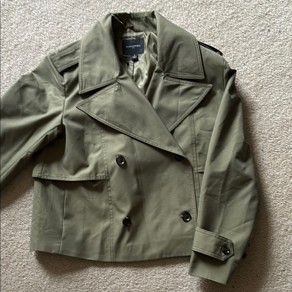 Banana Republic Olive Green Double-Breasted Jacket